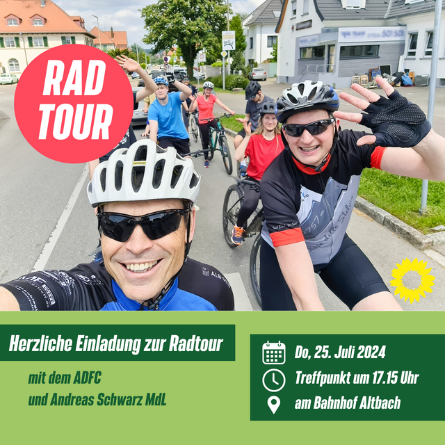 Einladung zur Radtour mit Andreas Schwarz und dem ADFC