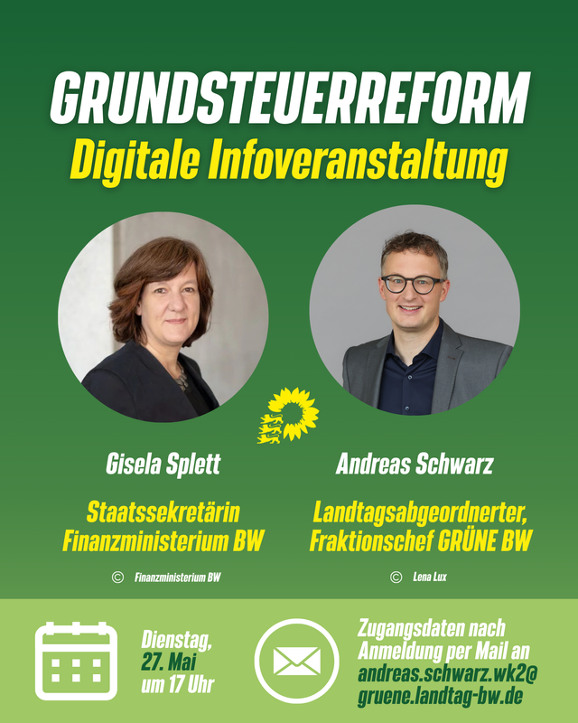 Einladung zur digitalen Infoveranstaltung: Grundsteuerreform in Baden-Württemberg