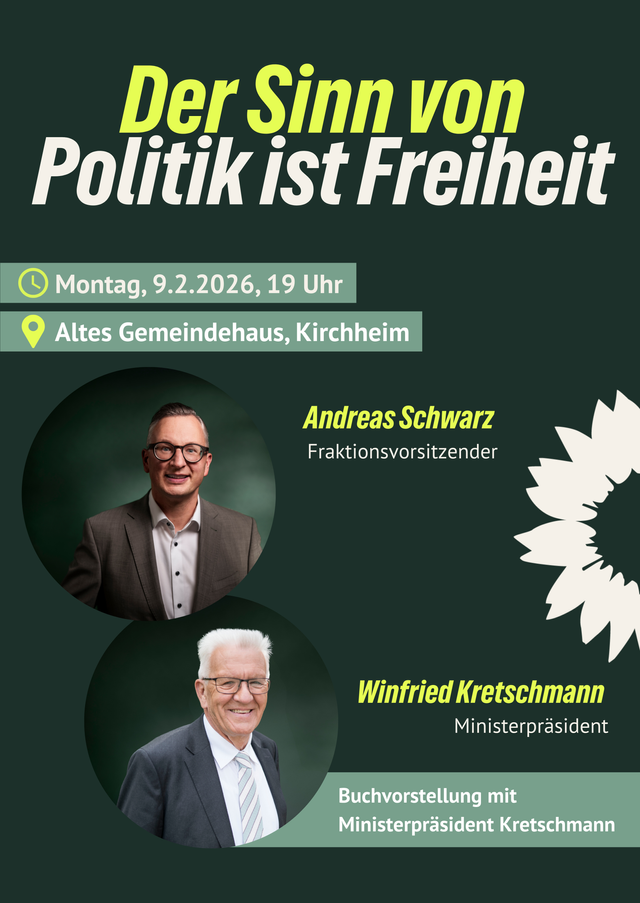 Ministerpräsident Winfried Kretschmann stellt sein neues Buch vor