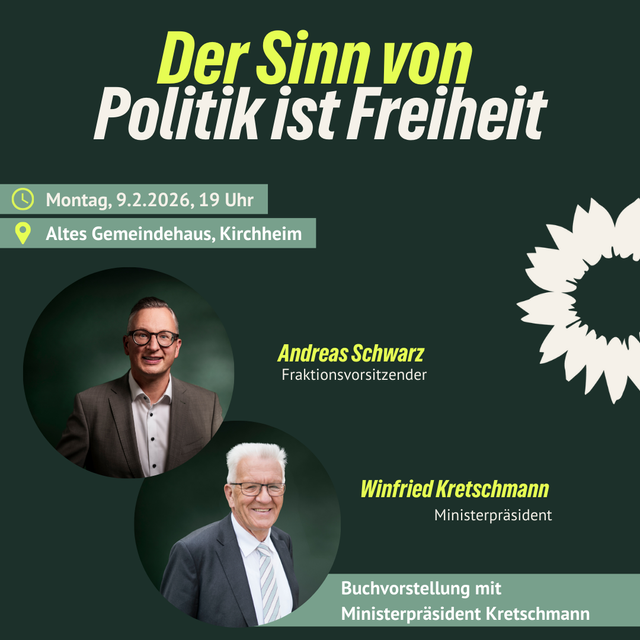 Ministerpräsident Winfried Kretschmann stellt sein neues Buch vor